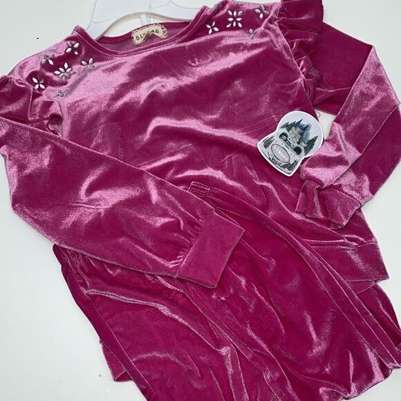 đ„ Btween velvet pink 2 pc setâsweater & pants sz 10 New - Picture 5 of 5
